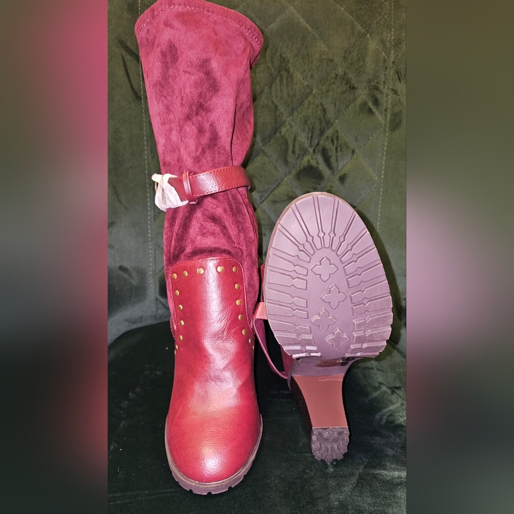 Leila Stone Wine Slouchy Boot